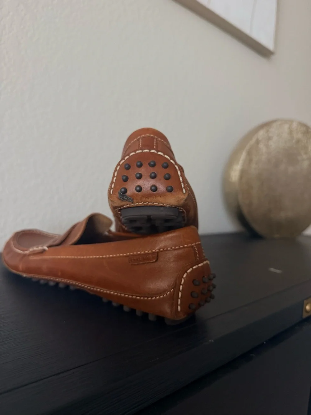 Cole Haan Men's Tan Leather Penny Loafers